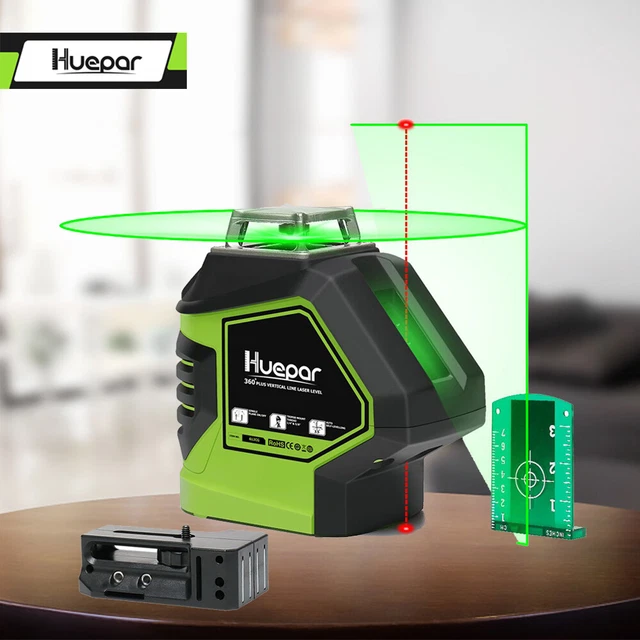 SELF LEVELING GREEN Laser Level 360 Degree Cross Line with 2 Plumb Dots