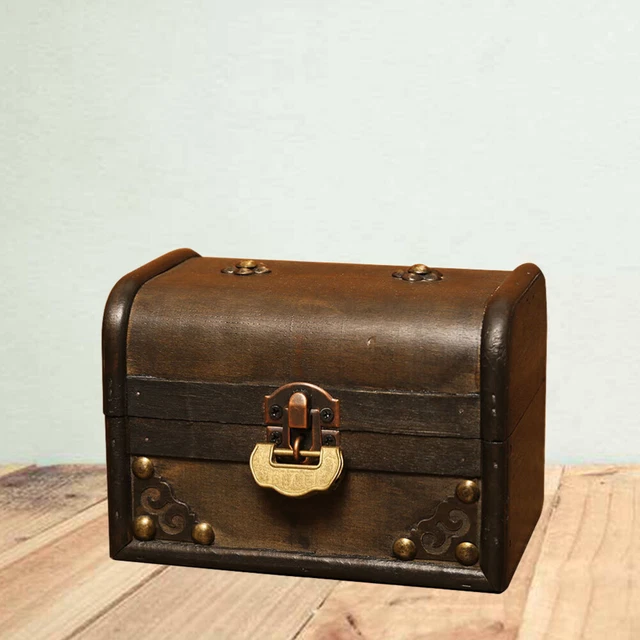 Boîte Grande En Bambou Avec Serrure à Combinaison - Coffret Rangement Verre Et Accessoires, 25x17x11 Cm