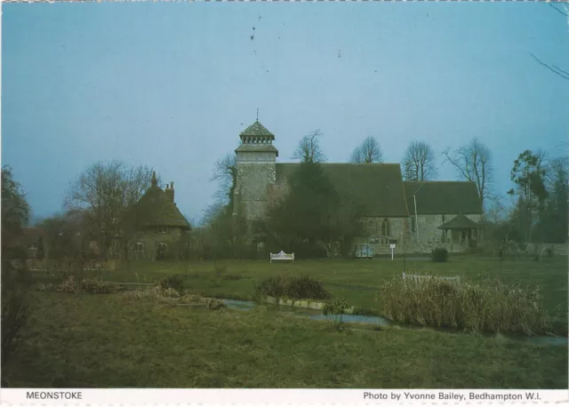 6x4 Continental size printed postcard Church Meonstoke