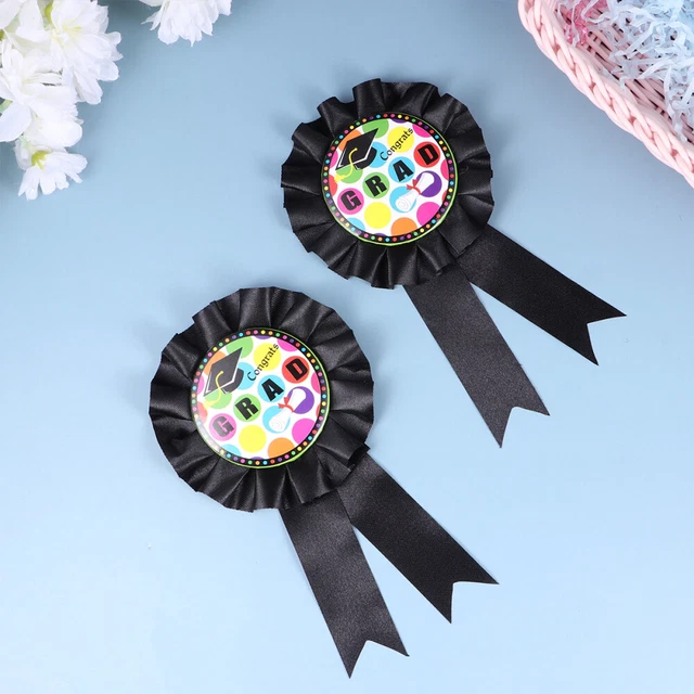 5 pz Spilla per Laurea Spilla Creativa Plate Stagnata Distintivo Laurea Moda (Nero)