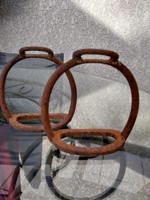 PAIRE D ETRIERS ANCIENS Fer Forge Stirrups Steigb gel Cheval PAIRE D ETRIERS ANCIENS Fer Forge Stirrups Steigb gel Cheval