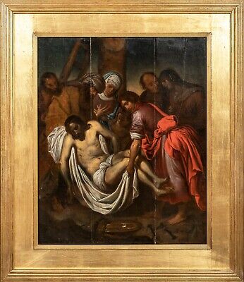 Large 17th Century Italian School Old Master Christ Descent From The Cross