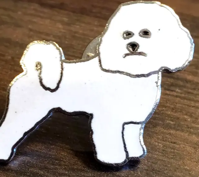 Pin Bichon Frise Dog-Hat Pin Lapel Tie Tac White Mafco Metal