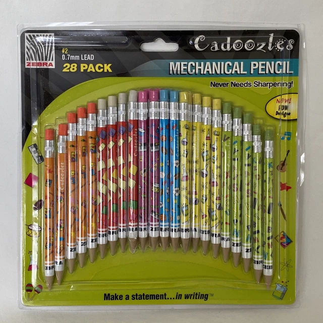 Zebra CADOOZLES MECHANICAL PENCILS Set of 28 pcs BRAND NEW 0.7mm Lead