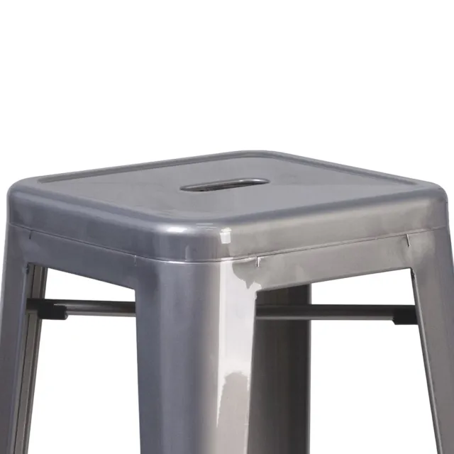 Flash Furniture 30in.H Backless Metal Bar Stool — Clear Coated, Model#