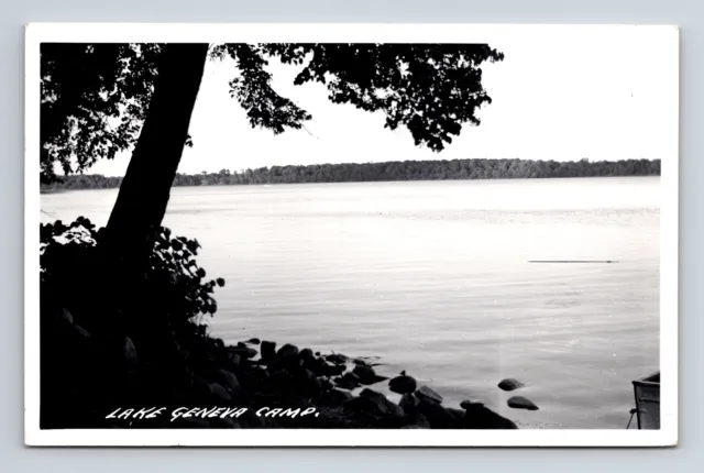 c1954 RPPC Scenic View Lake Geneva Camp Alexandria Minnesota MN Postcard