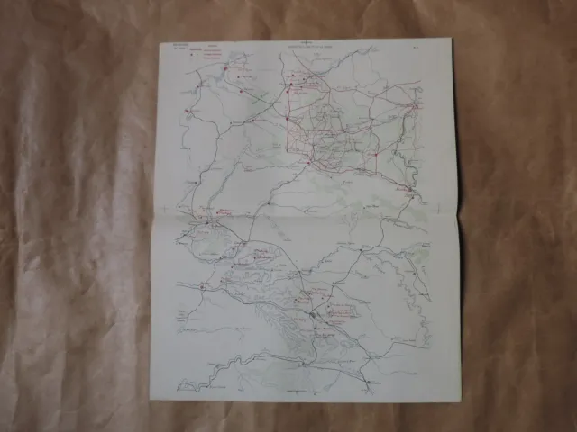 Ancien carte Militaire Plan Trouée de L'Oise et de la Meuse collection déco loft