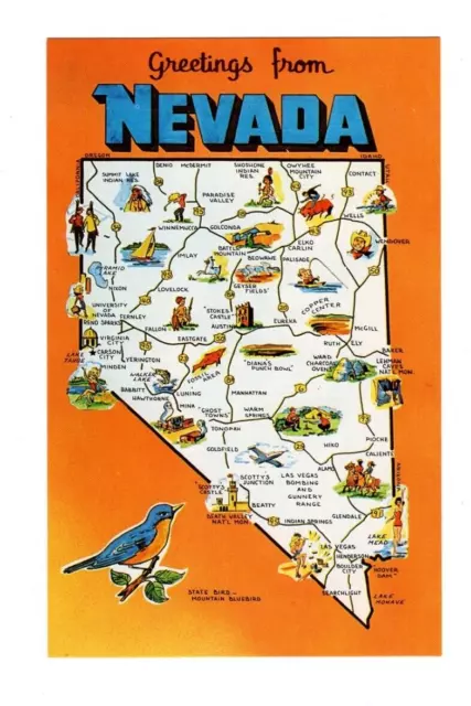 Nevada Vintage State Postcard Las Vegas Reno New Unposted #041