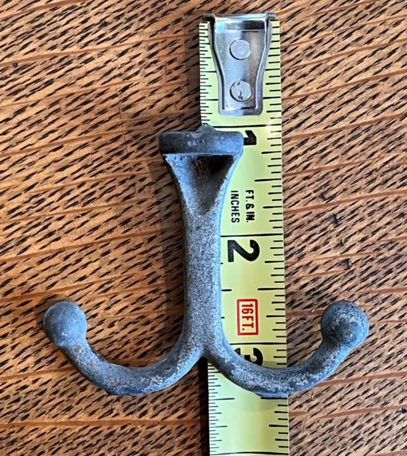VTG Double Ball Tip Porch Ceiling Plant Chime Lantern Hook Barn Tack Rusty Gray 5