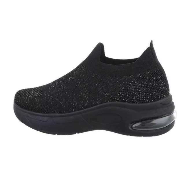 Sneakers senza lacci elasticizzate zeppa bassa scarpe da donna passeggio comode 2