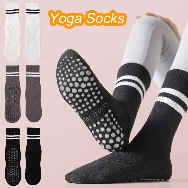 4 Pairs Women's Yoga Socks, Non-Slip Pilates Socks with 5 Toe Grips Sports  Socks Rubber Sole Suitable, for Dance Yoga Pilates