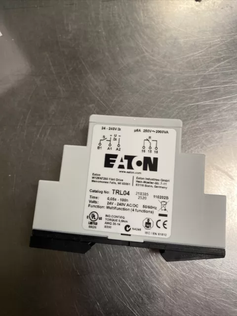Eaton Trl04 Time Delay Relay,24 To 240Vac/Dc,8A,Spdt