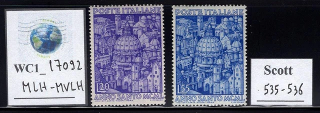 WC1_17092. ITALY. 1950 HOLY YEAR set. Sc. 535-536. MLH-MVLH