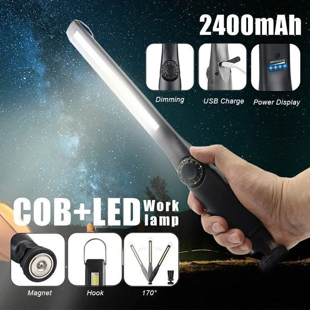Visual Inspection Flashlight LED COB WORK Light Inspection Strip Flashlight Torch Magnetic USB ...