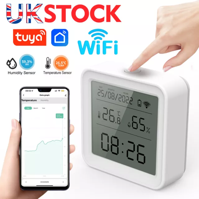 Tuya WiFi Smart Temperature Detector Sensor Humidity Hygrometer Thermometer