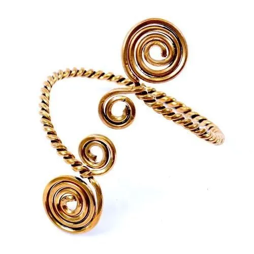 Keltischer Oberarmreif Spiralen Bronze, Bronze-versilbert Schmuck - NEU