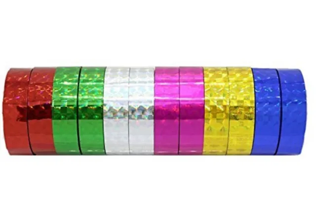 Hula Hoop Washi Prism Tape (12 Pack) 12MM x 25 Feet - 6 Holographic Colors
