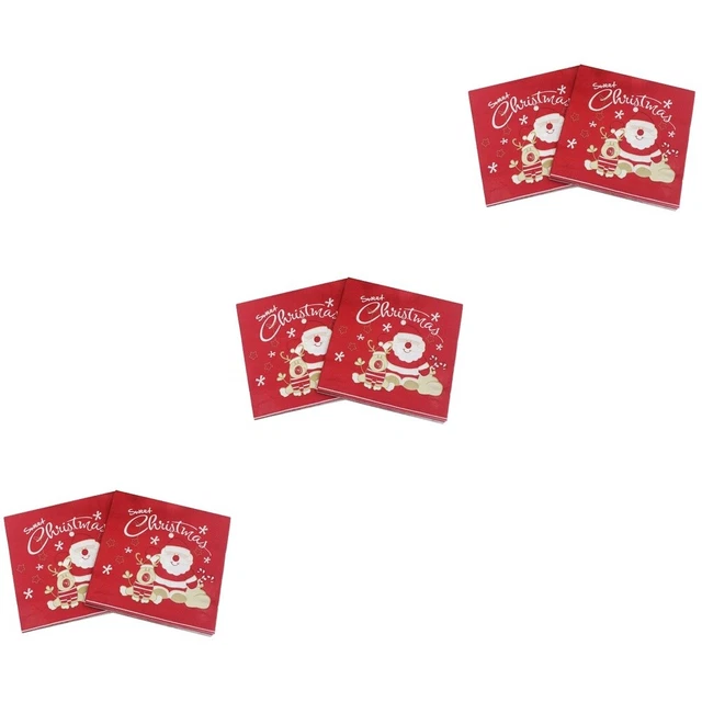 120 pezzi delicati tovaglioli a tema Xmas Lovely Stampato Santa Claus Elk