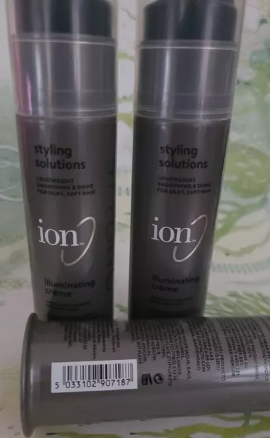 (3)  ion Styling Solutions ILLUMINATING CREME Smoothing & Shine For Silky Hair 3