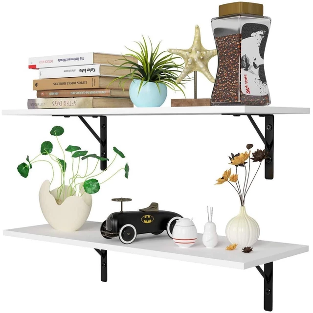 Floating Wall Shelves, Mounted Display Storage Ledge with Bracket