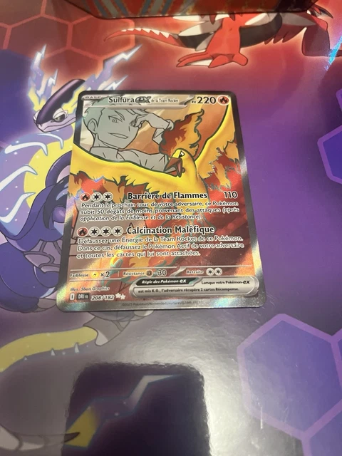 Sulfura Ex Team Rocket 208/182 Full Art Secrète - Ultraboost X Écarlate Et Violet 10 Rivalités Destinées - Coffret 10 Cartes Pokémon