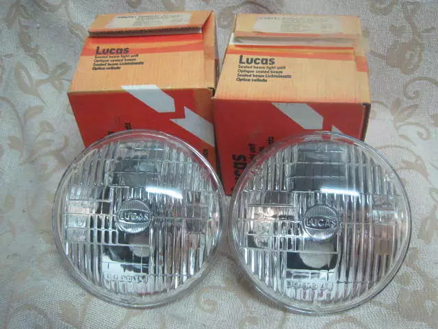 2 Nos Lucas 5.3/4" 12V Rhd Sealed Beam Headlamp Jaguar Xj6 X300 Xj12 Sovereign