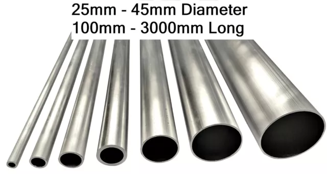 Aluminium Round Tube Pipe 25mm 28mm 30mm 32mm 35mm 38mm 40mm 45mm 6082T6 6063T6 2