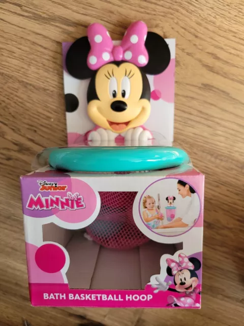 Nuevo Disney Minnie Mouse bebé niña juguete de baño aro de baloncesto rosa-verde