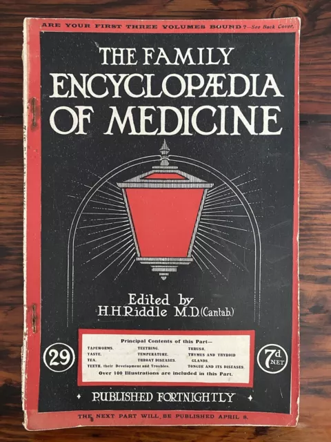 1913 The Family Encyclopedia of Medicine H H Riddle London