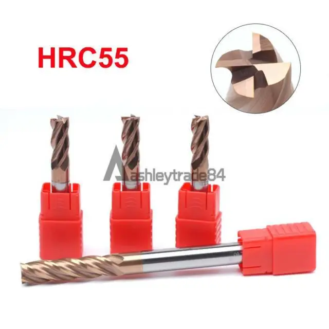 4 Cut HRC55 Longer Milling Cutter Tungsten Alloy Square End 75 100