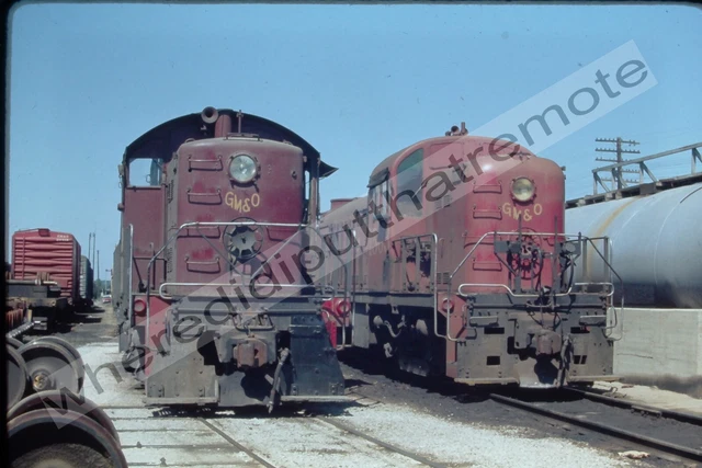 Orig Slide Gulf Mobile & Ohio GM&O 55 Alco RS1 + 1503 RS2 S. Joliet IL 7-1970
