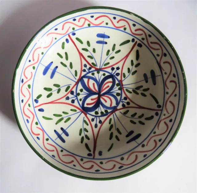 Artesanias Faro S.L ceramics Spanish Pasta Food Bowl Blue Flower Design Boho