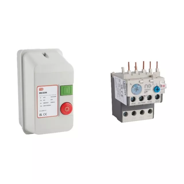 Niglon DOL Starter 12A AC3 5.5kW 230VAC + Overloads from 0.63 to 13 Amps