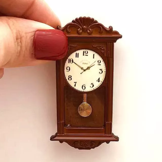 1pc 1:12 Dollhouse Miniature Wall Clock Home Decor Accessories Toy Pretend P ZSY