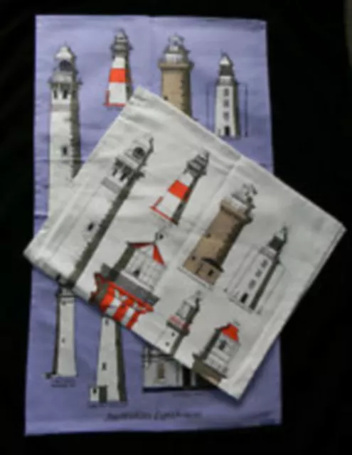 Australia Lighthouse Tea Towel 100% Cotton Blue or White Kitchen Souvenir 3