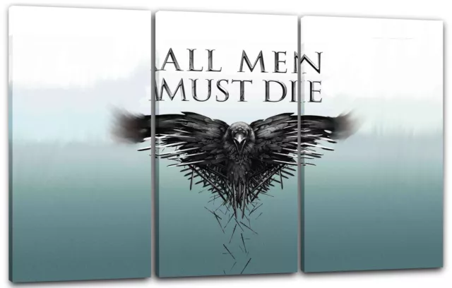 Wandbild Game of Thrones Krähe mit Spruch All Men Must Die 3