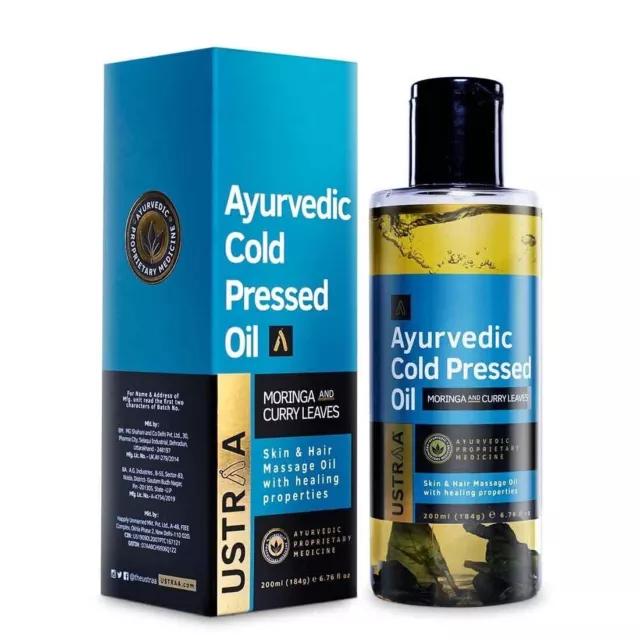 Aceite ayurvédico prensado en frío de Ustraa con aceite de moringa y hojas...