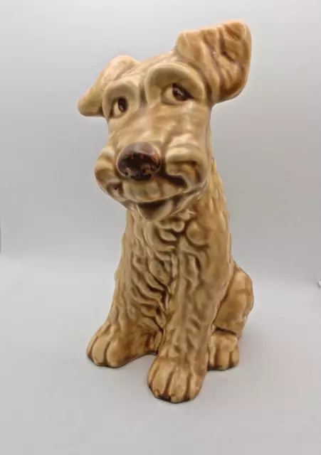 Vintage Big SYLVAC TAN SEATED TERRIER DOG 1379 Lovely Condition Retro Kitsch