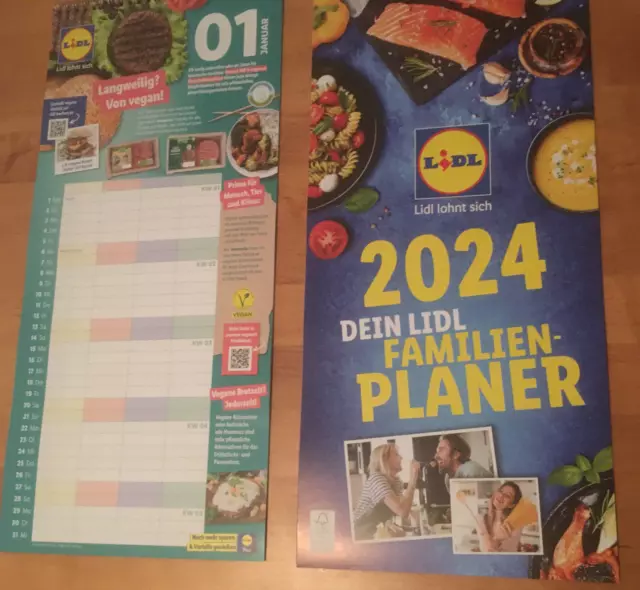 2 X LIDL Kalender* 2024* Familienkalender* Familienplaner* Terminplaner* * NEU* EUR 3,20