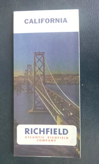 1967 California road map Richfield oil gas