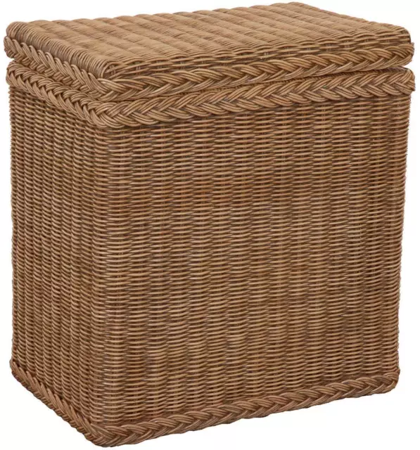 Rattan Wäschekorb/Wäschebox  Deckel/Inlett , Wäschetruhe klein (Vintage Braun)