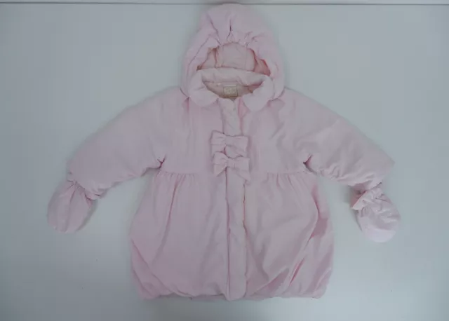 Emile Et Rose Baby Girls Padded Coat Jacket Age 12 Months Pink Long Sleeve