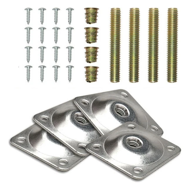 4 × Jambe Fixation Montage Plaques Niveau + 4 Métal Cheville Vis for Bien