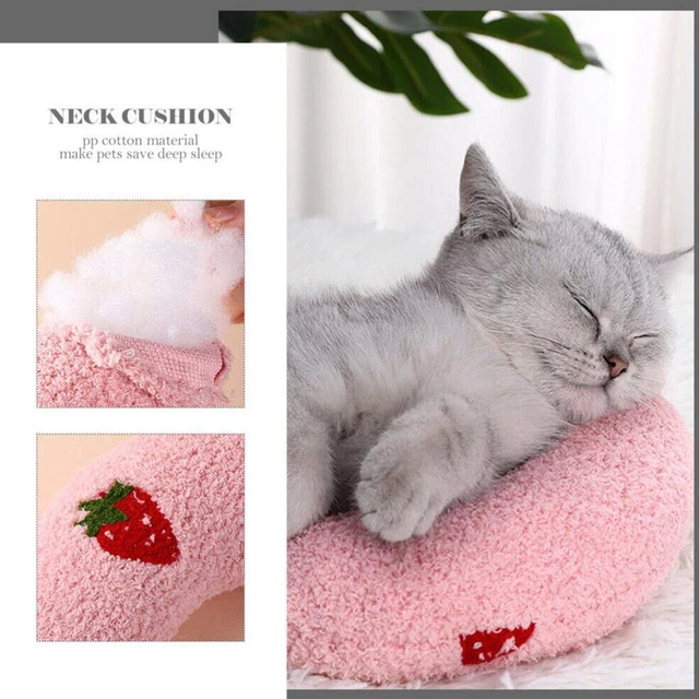Pet Cat Neck Pillow Beds Dog U- Shaped Cat Calming Sleeping Dog Headrest Z4F1