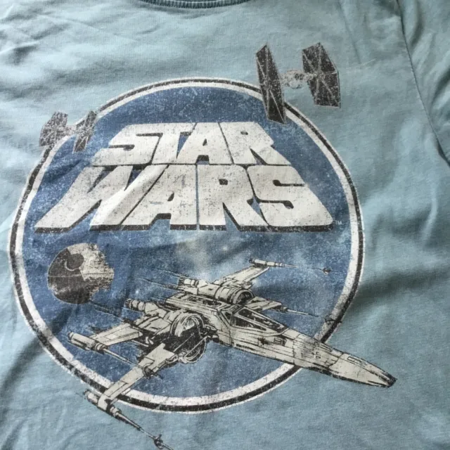 Next boys age 5 Star wars turquoise blue long t-shirt. Excellent condition 2