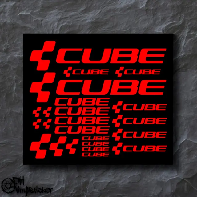Cube Sticker Rot | Aufklebersatz Set Fahrrad eBike BMX MTB eMTB Rahmen
