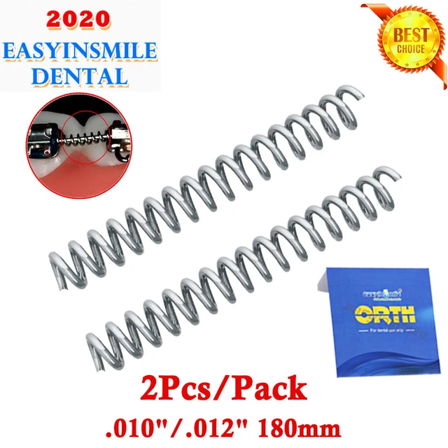 2Pcs Dental Niti Spring Alloy Archwires .010"/.012" Orthodontic Open Coil 180MM