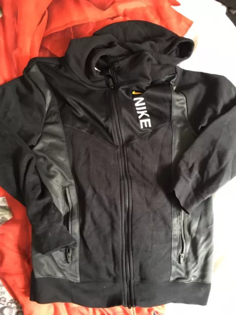 Nike Black Hooded Tracksuit Top Running Jacket Small