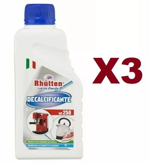 3 Pz Rhutten Decalcificante Macchina Caffe' - Ferro Da Stiro - Bollitore 250 Ml