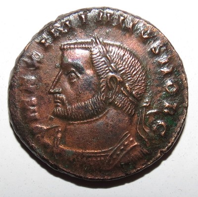 Maximien Hercule Maximianus grand follis FIDES MILITVM Ticinum REVERS RARE 